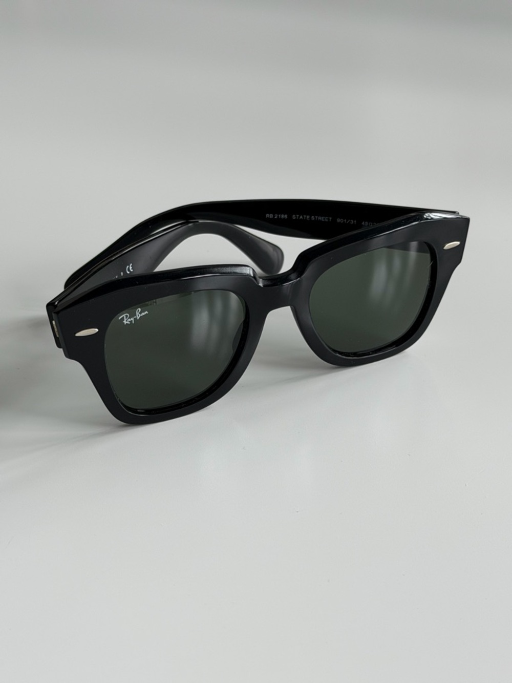 Ray-Ban Black State Street with Dark Green Lenses Sunglasses